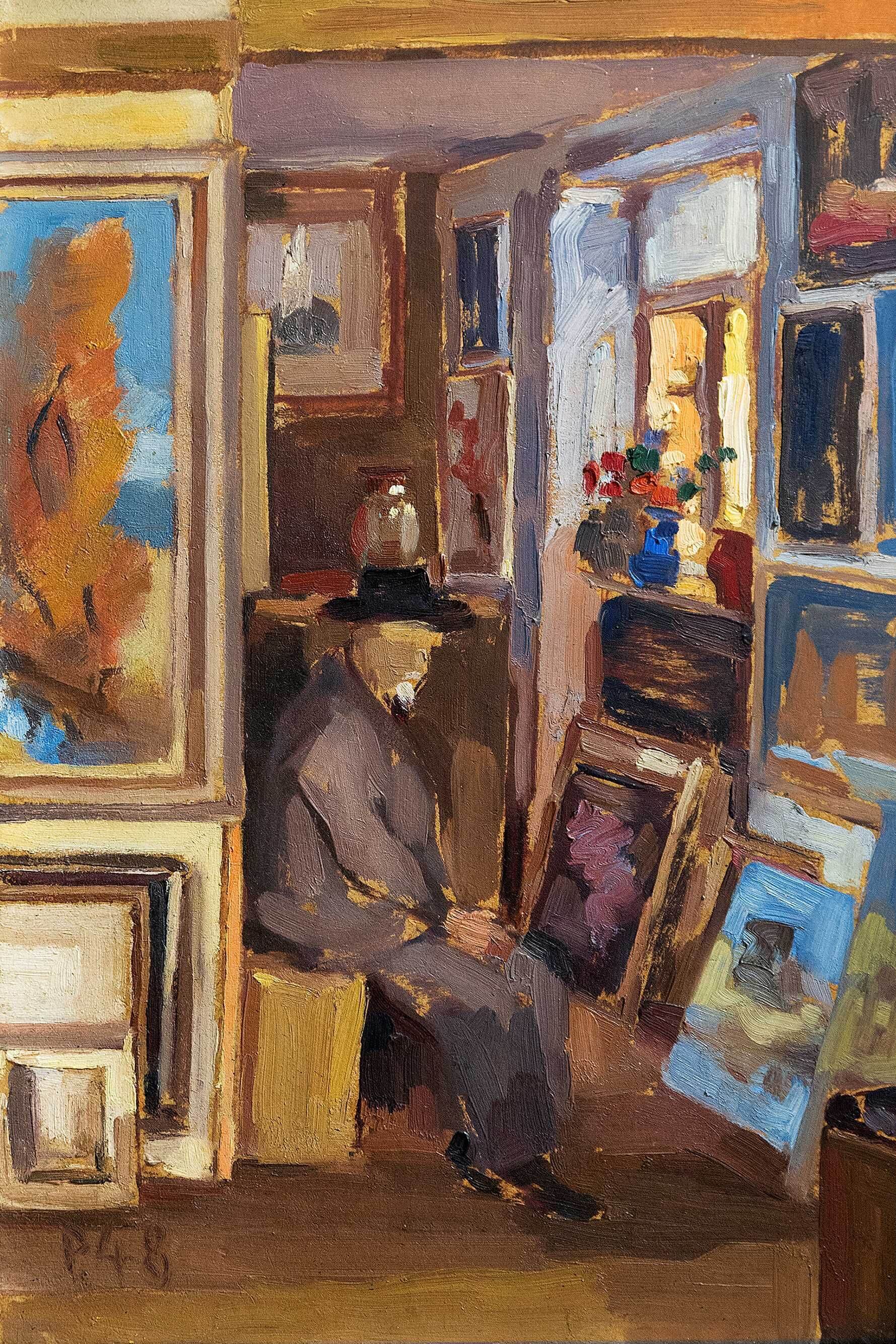 Besitz HGV GrA Im alten Atelier mit Carl Kronenberger 1948
