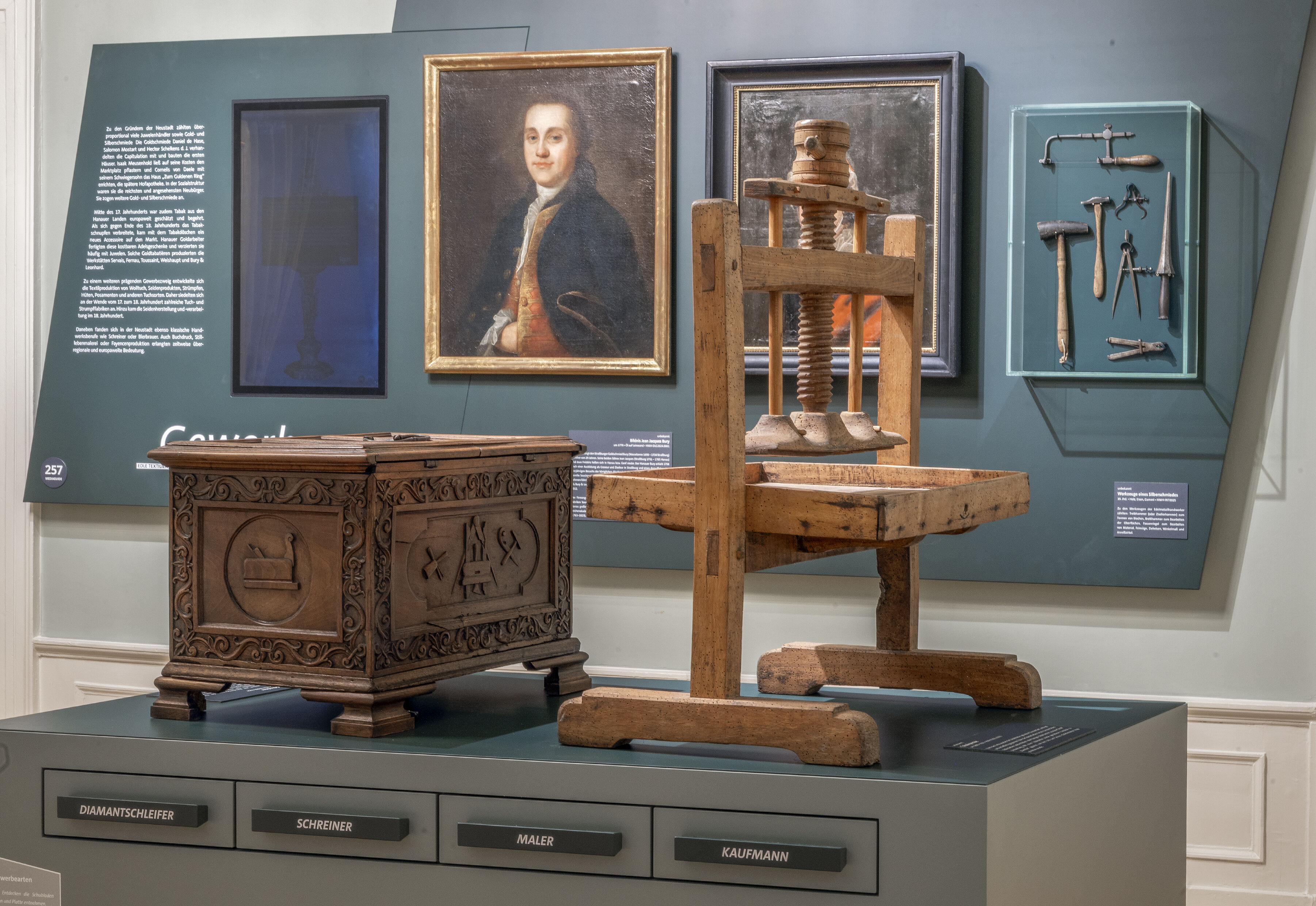 Impression aus der Ausstellung Hanauer Neustadt, Gewerbezweige