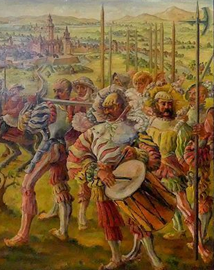 Gemälde Belagerung von Hanau von Hermann Kohlbecher